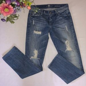 7 for all mankind Roxanne Distressed Jeans.  Size 25